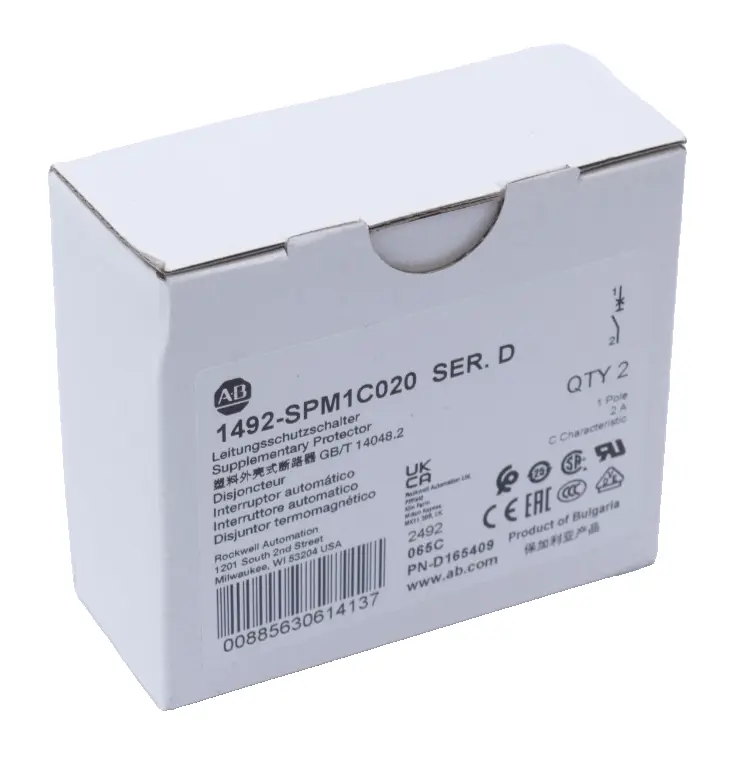 2x Allen-Bradley Leitungsschutzschalter | Ser. D | 1492-SPM1C020