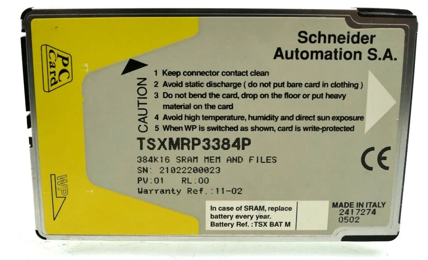 Produktfoto 1 von Schneider Automation TSXMRP3384P Memory Card 384K16 SRAM MEM AND FILES