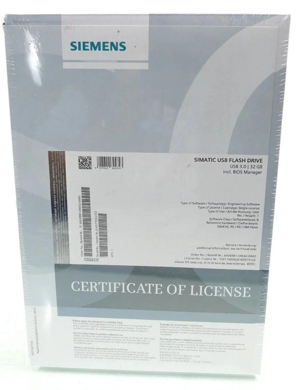 Produktfoto 1 von Siemens SIMATIC USB 3.0 Flash Drive 32GB incl. BIOS-Manager | 6AV6881-0AS42-0AA0