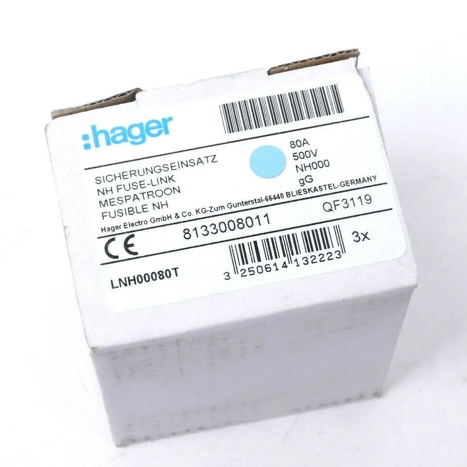Produktfoto 1 von 3x Hager QF3119 NH-Sicherungseinsatz | LNH00080T