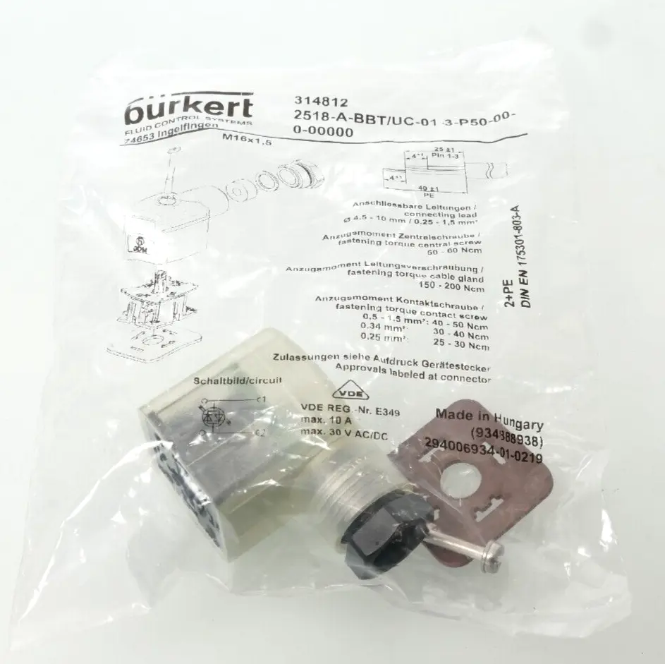 Produktfoto 1 von Bürkert Gerätesteckdose 2518-A-BBT/UC-01-3-P50-00-0-00000 | 314812