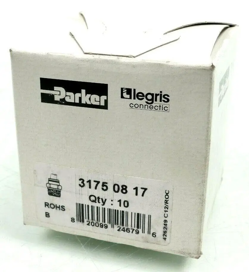Produktfoto 1 von 10x Legris Parker Gerader Gewindeadapter 8mm 3/8" 3175 08 17 | 31750817