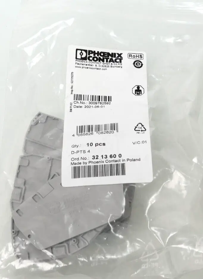 Produktfoto 1 von 10x Phoenix Contact  Abschlussdeckel 32 13 60 0 | D-PTS 4 | 3213600
