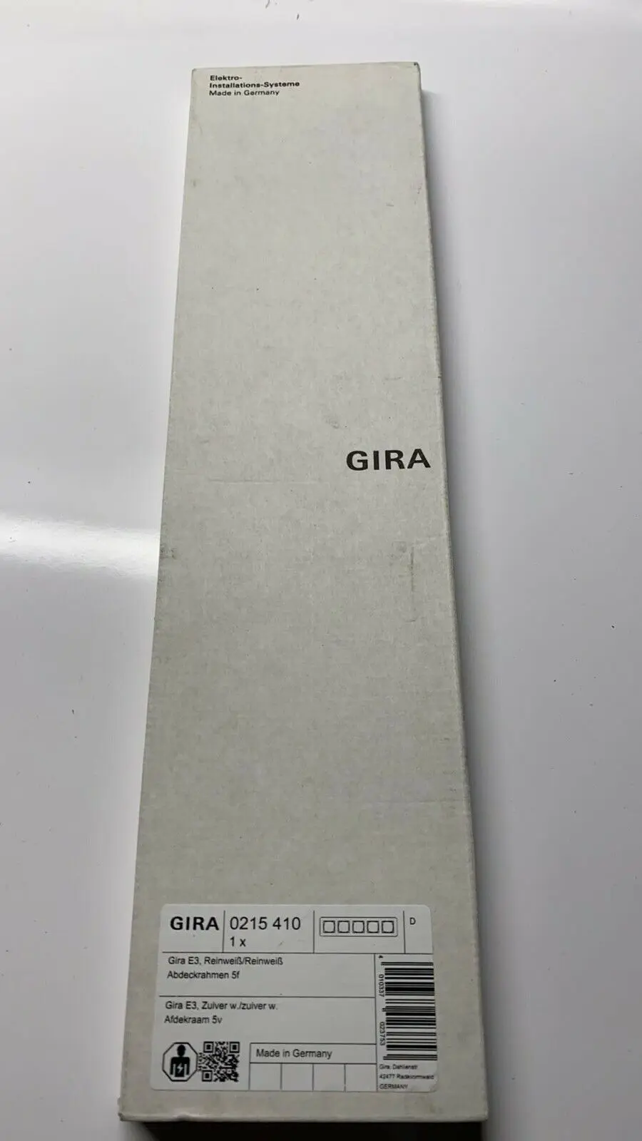 Produktfoto 1 von GIRA Rahmen 5 fach Abdeckrahmen reinweiß E3 | 0215410