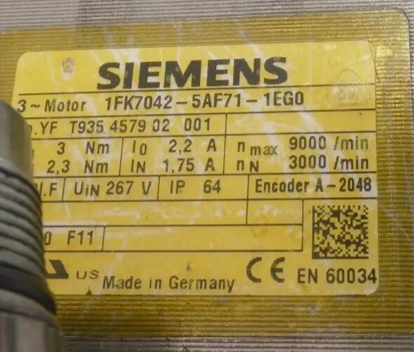 Produktfoto 1 von Siemens SIMOTICS S Synchronservomotor 1FK7 042-5AF71-1EG0 | 1FK7042-5AF71-1EG0