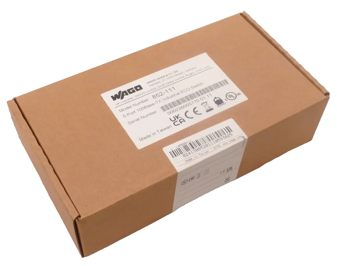 Produktfoto 1 von Wago 5-Port 100Base-TX Industrial ECO Switch | 852-111