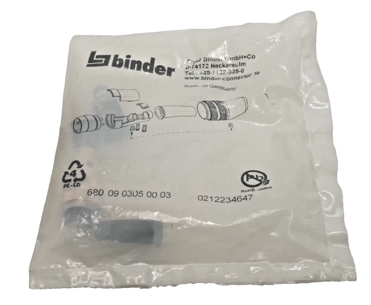 Produktfoto 1 von Binder 680 Kabelstecker grade 3-Polig | 680 09 0305 00 03 | 6800903050003