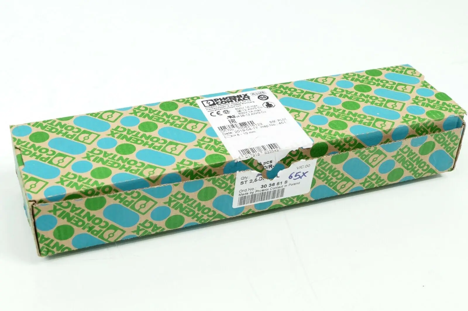 Produktfoto 1 von 65x Phoenix ST 2,5-DIO/R-L Bauelementreihenklemme Terminal Block 3036518