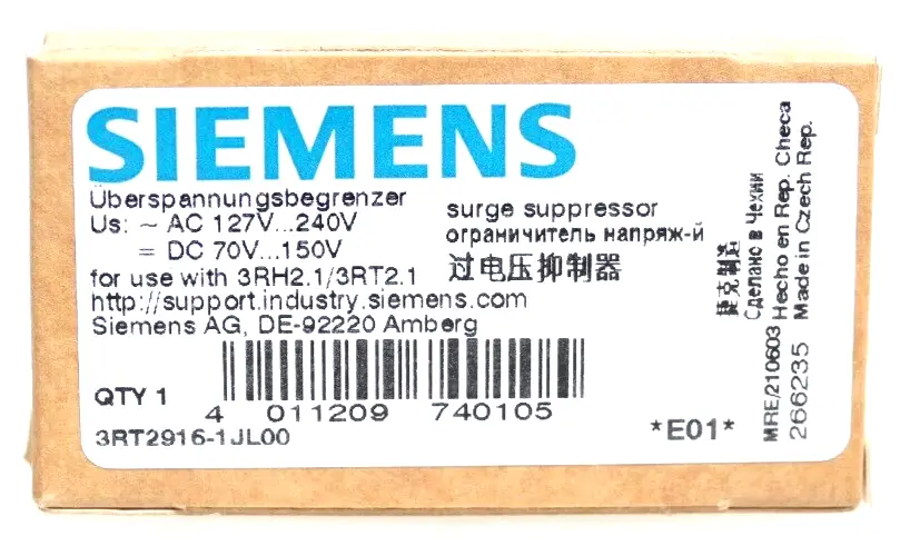 Produktfoto 1 von Siemens Überspannungsbegrenzer 3RT2 916-1JL00 | E:01 | 3RT2916-1JL00