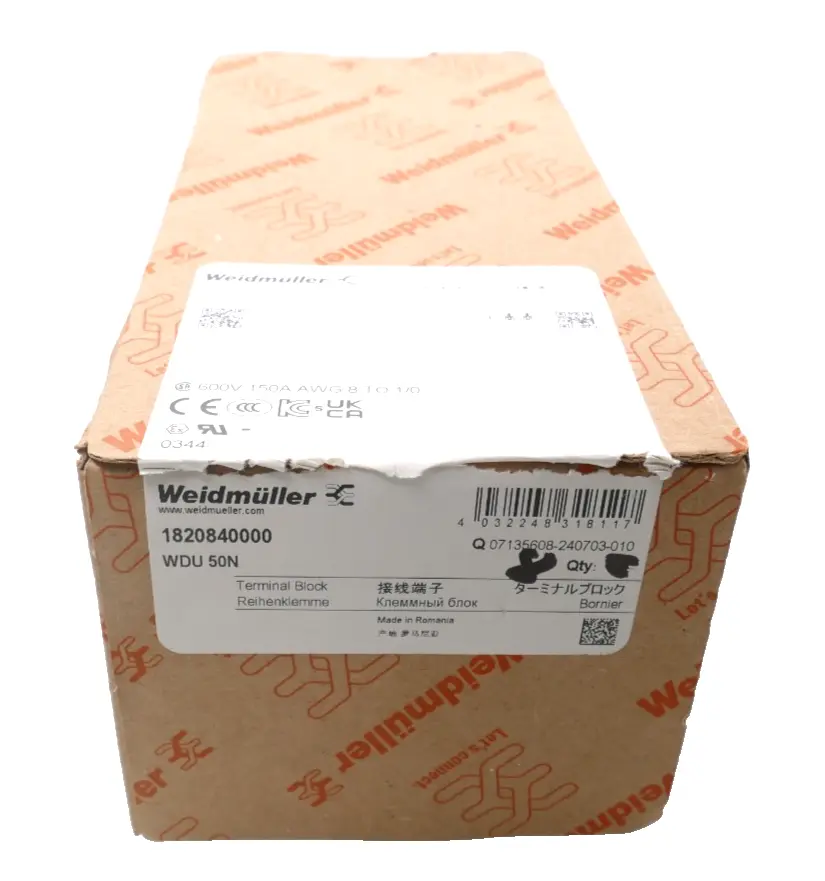 8x Weidmüller Reihenklemme WDU 50N | 1820840000