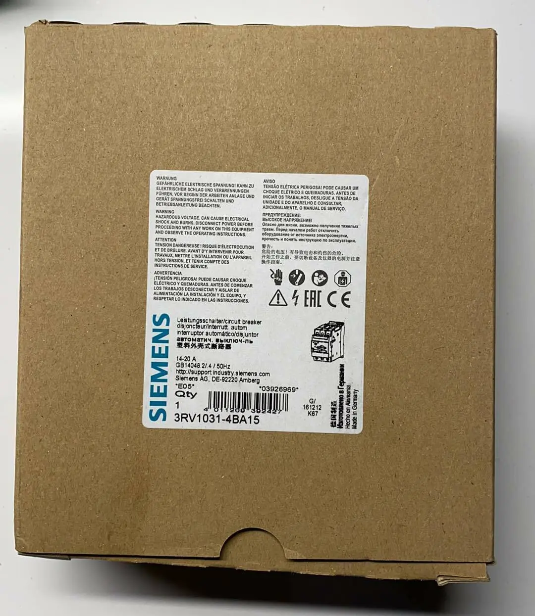Produktfoto 1 von Siemens SIRIUS Leistungsschalter 3RV1 031-4BA15 | E:05 | 3RV1031-4BA15