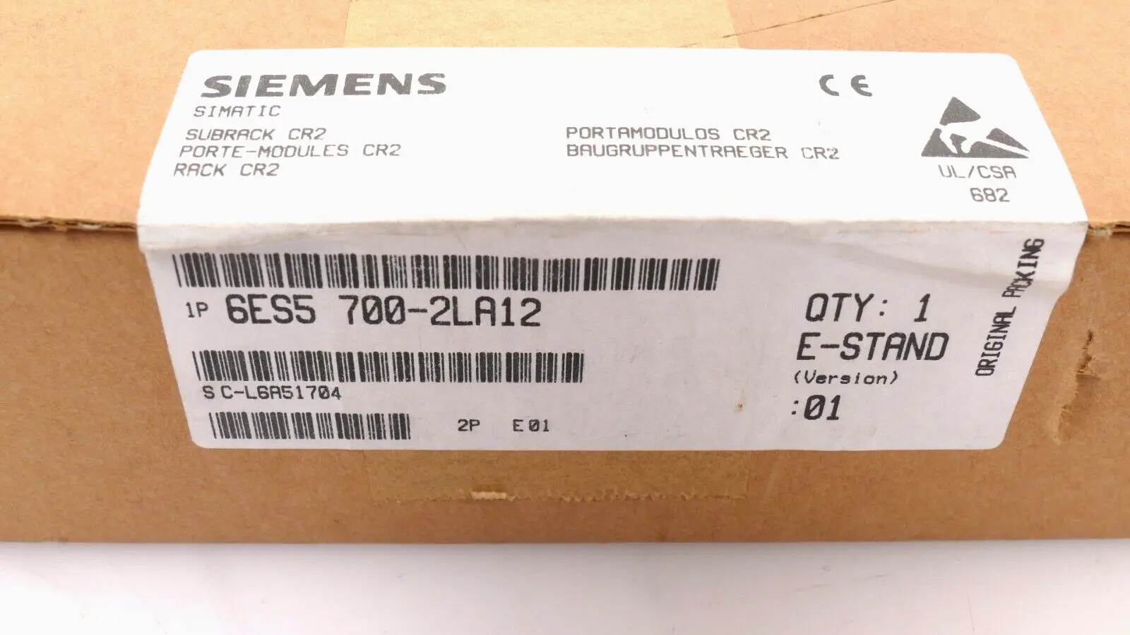Produktfoto 1 von Siemens SIMATIC S5 Baugruppenträger CR2 | 6ES5 700-2LA12 | E:01 | 6ES5700-2LA12