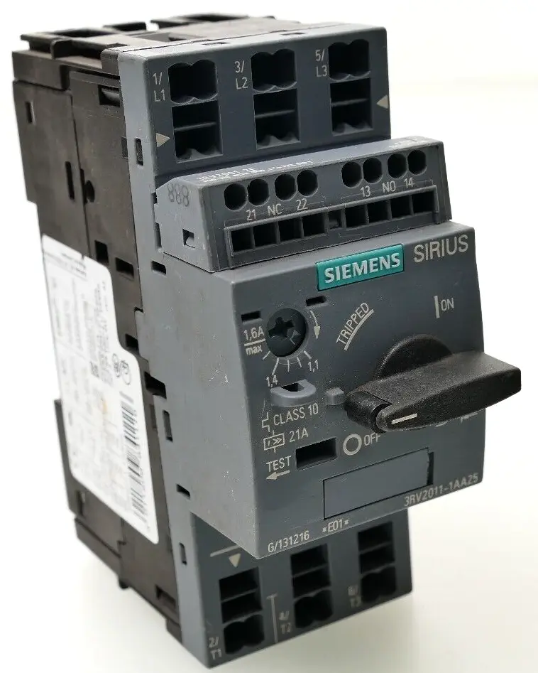 Produktfoto 1 von 2x Siemens SIRIUS Leistungsschalter 3RV2 011-1AA25 | E:01 | 3RV2011-1AA25