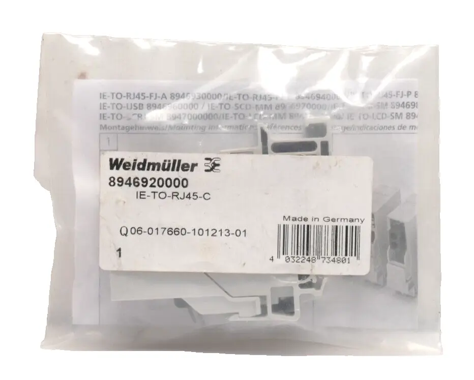 Produktfoto 1 von Weidmüller TH35 Tragschienen-Outlet IE-TO-RJ45-C | 8946920000