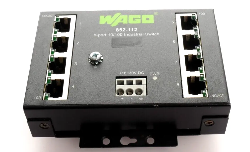Produktfoto 1 von Wago 8-port 10/100 Indutrial Eco Switch | 852-112