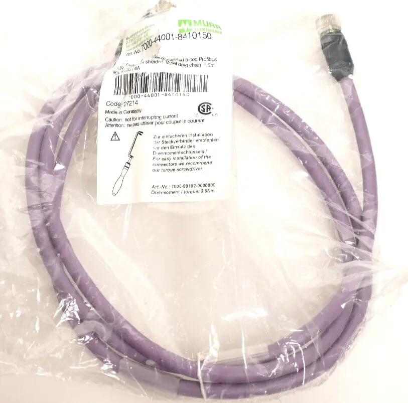 Produktfoto 1 von Murr Elektronik M12 St. 0° / M12 Bu. 0° B-kod. Kabel 1,5m | 7000-44001-8410150