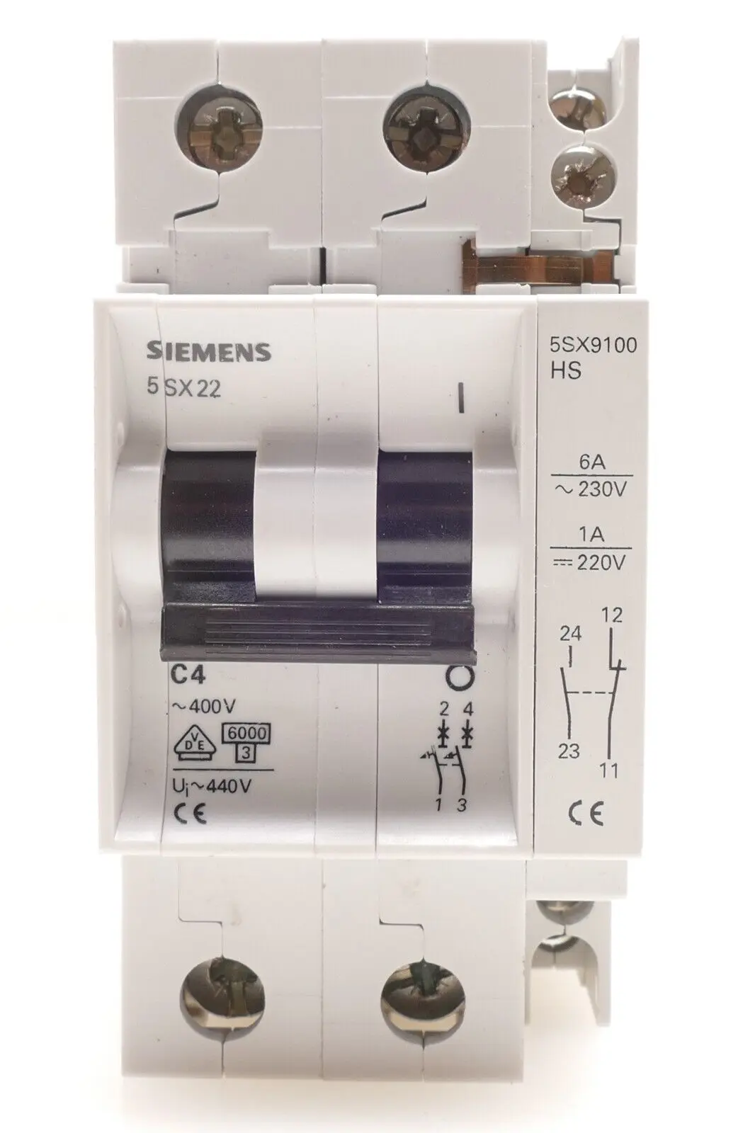 Produktfoto 1 von 2x Siemens 5SX2 Leitungsschutzschalter | C4 | 5SX22 + Hilfsschütz | 5SX9100 HS