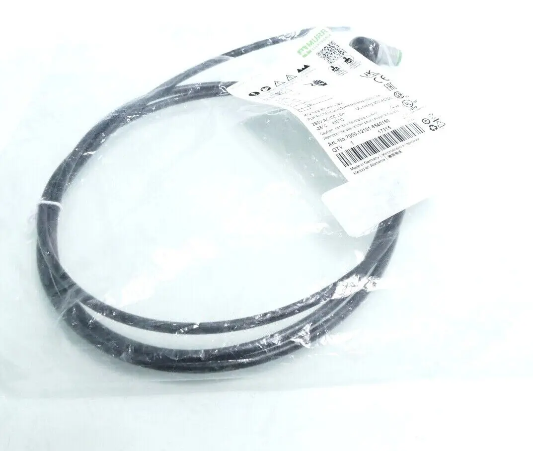 Produktfoto 1 von Murr Elektronik M12 St. 90° A-kod. freies Ltg-ende 1,5m | 7000-12101-6540150