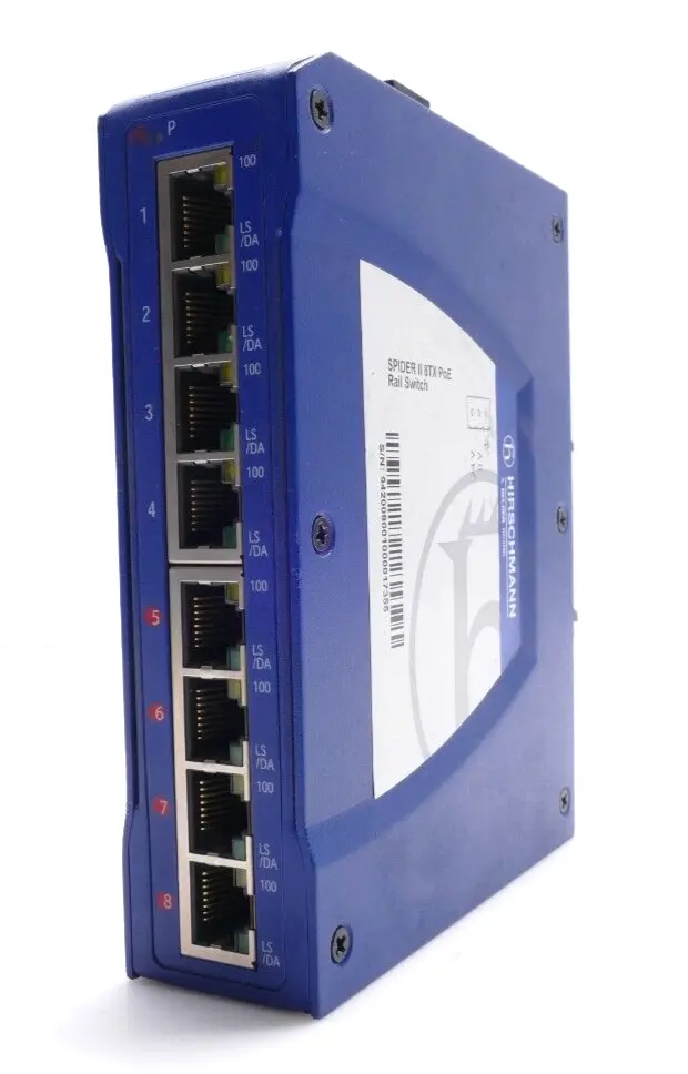Produktfoto 1 von Hirschmann Rail switch 74.9W 24VDC | SPIDER II 8TX PoE