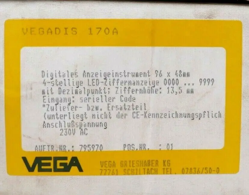 Produktfoto 1 von VEGA VEGADIS 170A Digitalanzeige