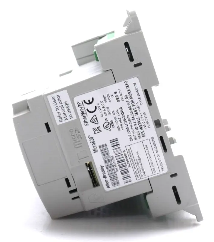 Produktfoto 1 von Allen-Bradley Micro820 Controller | Ser. B FW: 9.011 | 2080-LC20-20QWB
