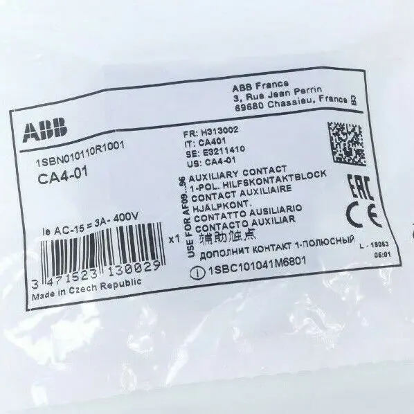 Produktfoto 1 von 3x ABB CA4-01 Hilfskontaktblock | 1SBN010110R1001