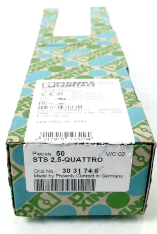 Produktfoto 1 von 50x Phoenix Contact Doppelzugfederklemme 30 31 74 6 | STS 2,5-QUATTRO | 3031746