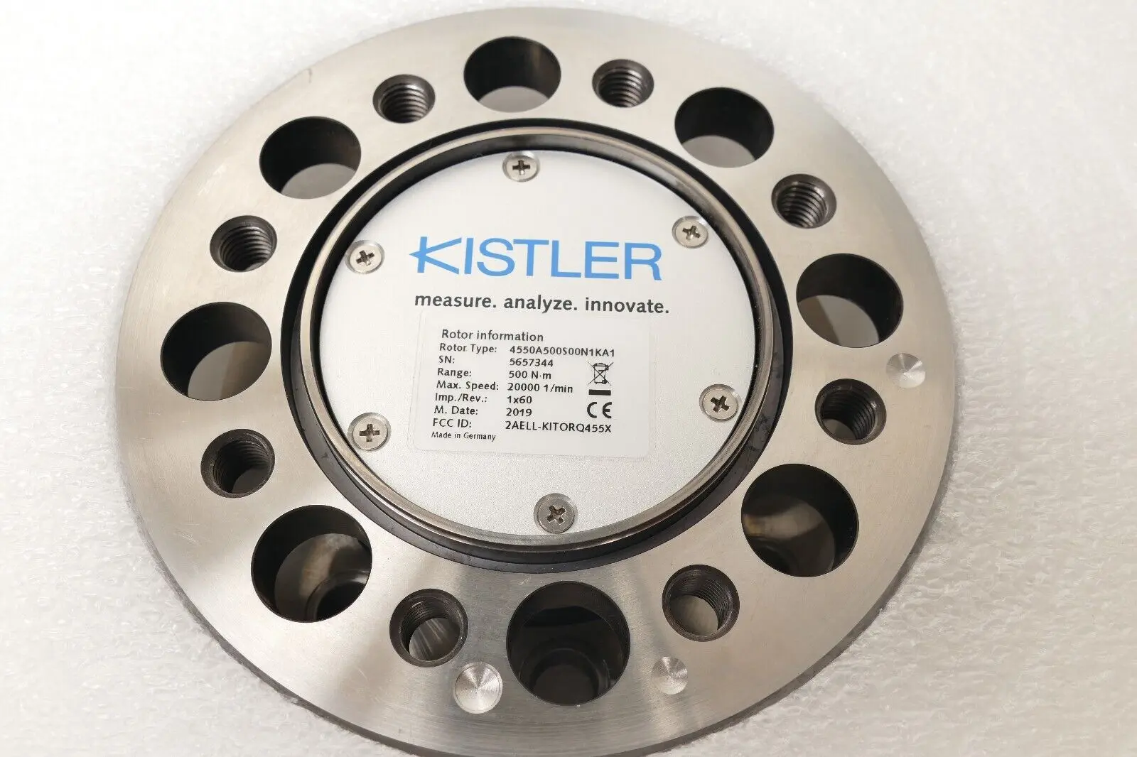 Produktfoto 1 von Kistler Rotor 4550A500S00N1KA1 Drehmoment-Messflanschsystem 2AELL-KITORQ455X
