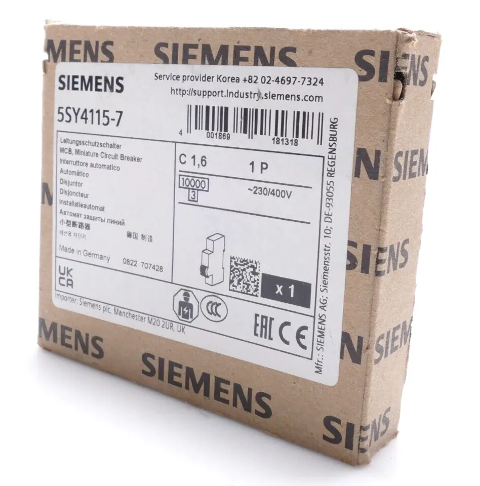 Produktfoto 1 von Siemens MCB Leitungsschutzschalter 5SY4 115-7 | C1,6 1P | 5SY4115-7