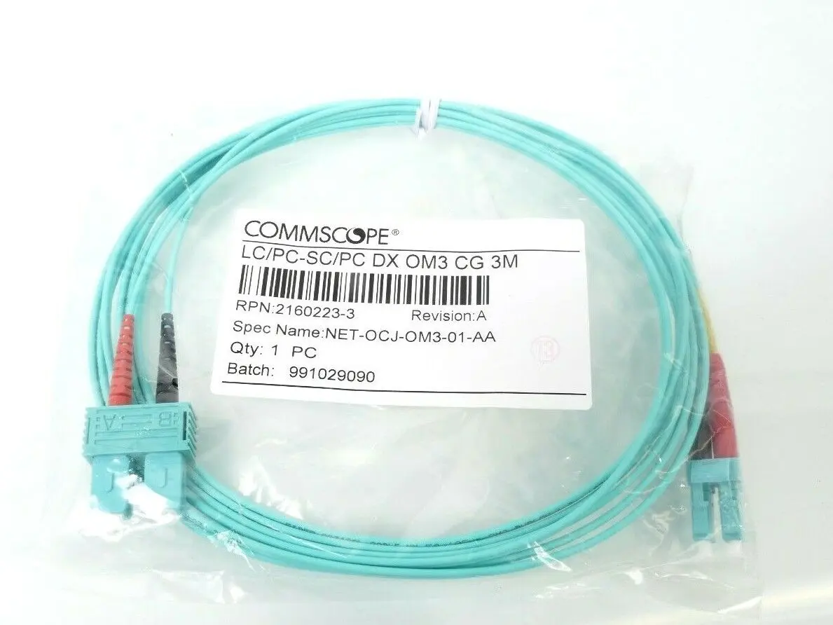 Produktfoto 1 von Commscope LC/PC-SC/PC DX OM3 CG 3M LWL-Patchkabel 2160223-3 | NET-OCJ-OM3-01-AA