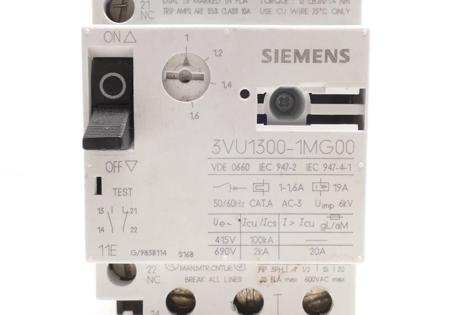 Produktfoto 1 von 2x Siemens Leistungsschalter 3VU1300-1MG00 | 3VU1 300-1MG00