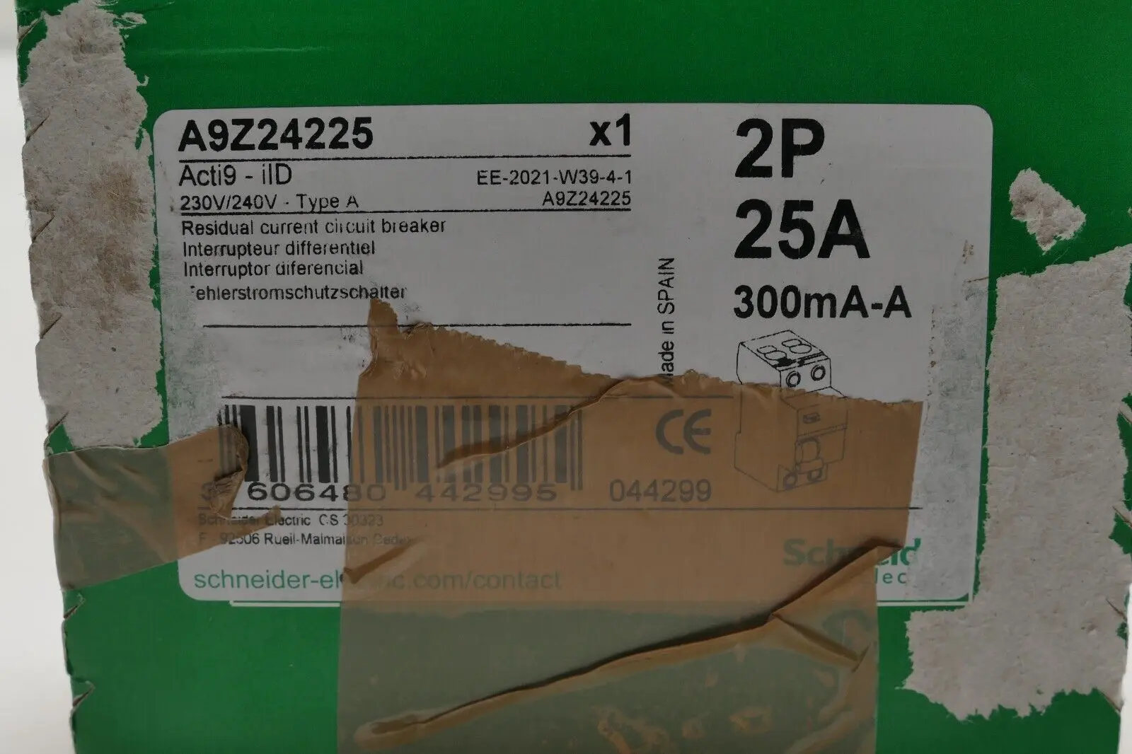 Produktfoto 1 von Schneider Electric Acti9-ilD Fehlerstromschutzschalter A9Z24225 | 044299