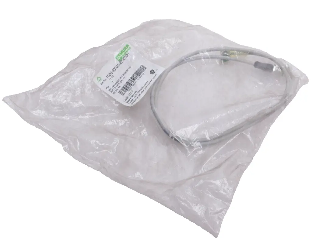 Produktfoto 1 von Murr Elektronik EOL-M12 St. 0° / M12 Bu. 90° A-kod. LED 1m | 7000-40321-2230100