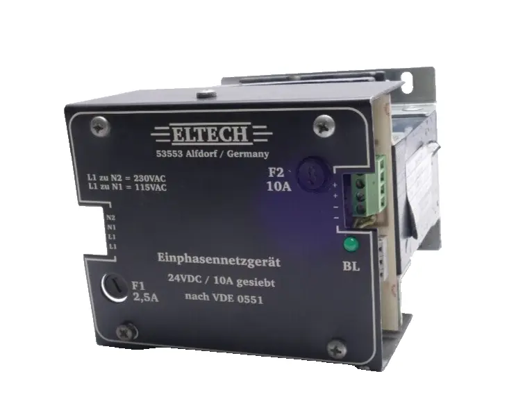 Produktfoto 1 von Eltech N-S-10-B Einphasennetzgerät 24VDC/10A | F1 2,5A | F2 10A