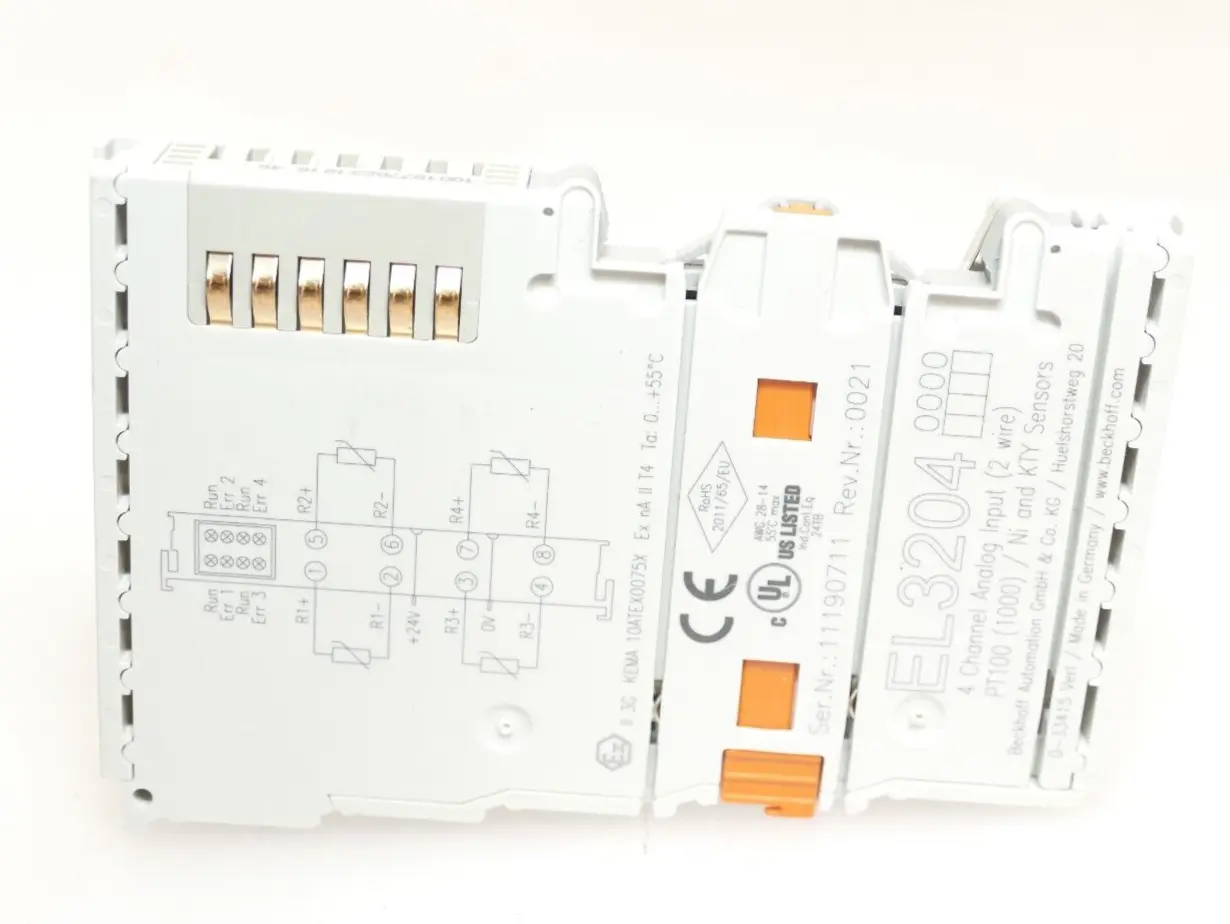 Produktfoto 1 von Beckhoff EtherCAT-Klemme 4-Kanal-Analog-Eingang | EL3204