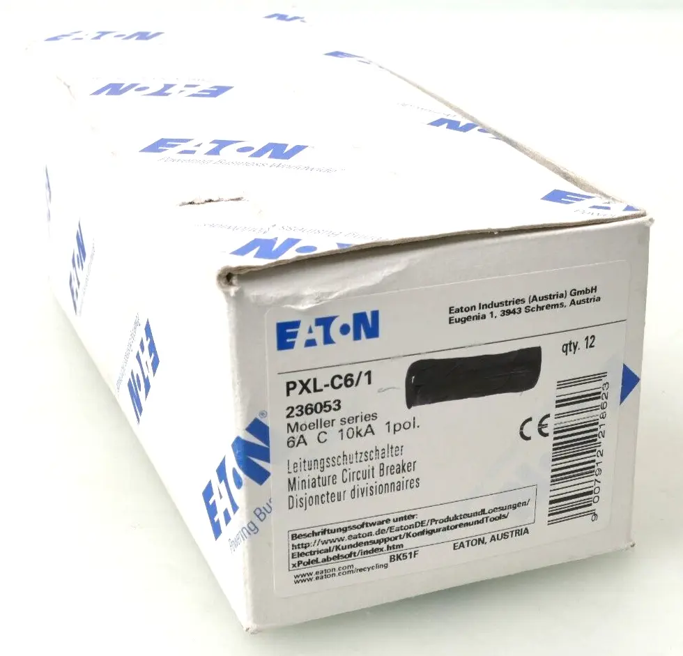 Produktfoto 1 von 12x Eaton Moeller Leitungsschutzschalter PXL-C6/1 | 6A C 10kA 1pol. | 236053