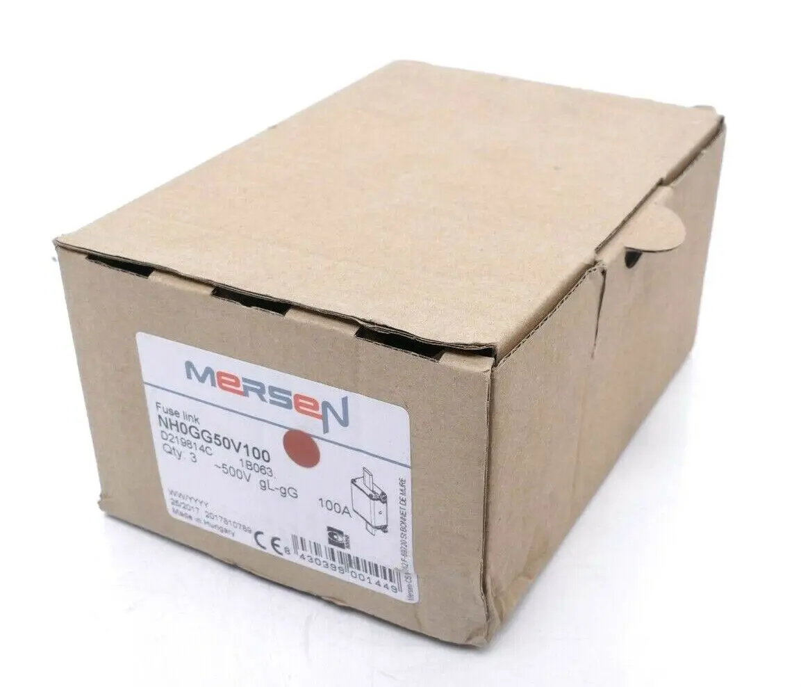 Produktfoto 1 von 3x Mersen NH-Sicherungseinsatz 100A ~500V gL/gG | NH0GG50V100