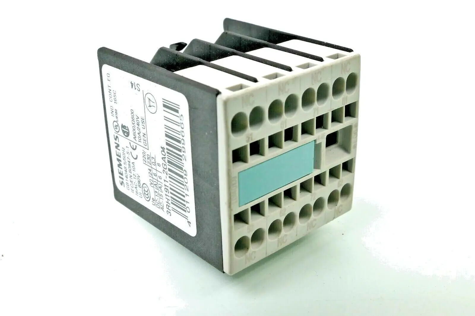 Produktfoto 1 von 4x Siemens SIRIUS Hilfsschalterblock 3RH1 911-2GA04 | 3RH1911-2GA04