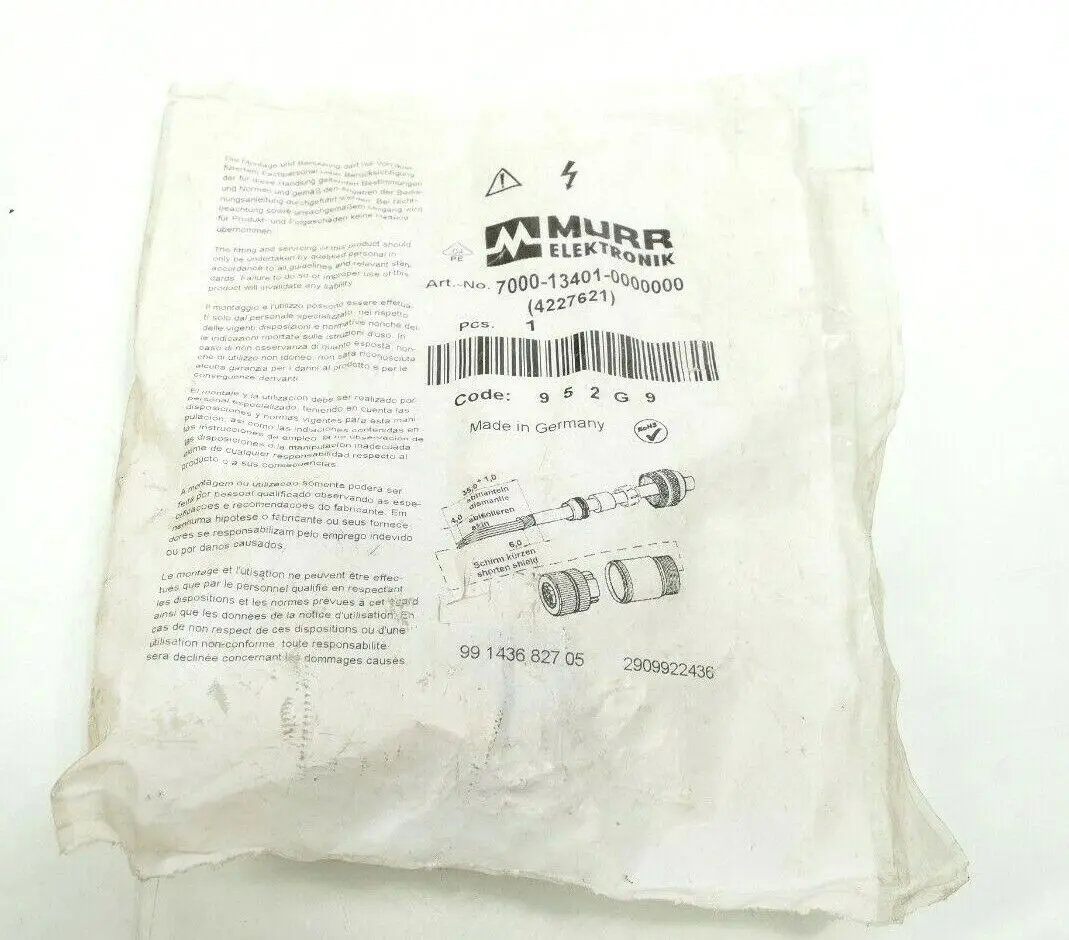 Produktfoto 1 von Murr Elektronik M12 Bu 0° A-kod. Schraubklemmanschluss | 7000-13401-0000000