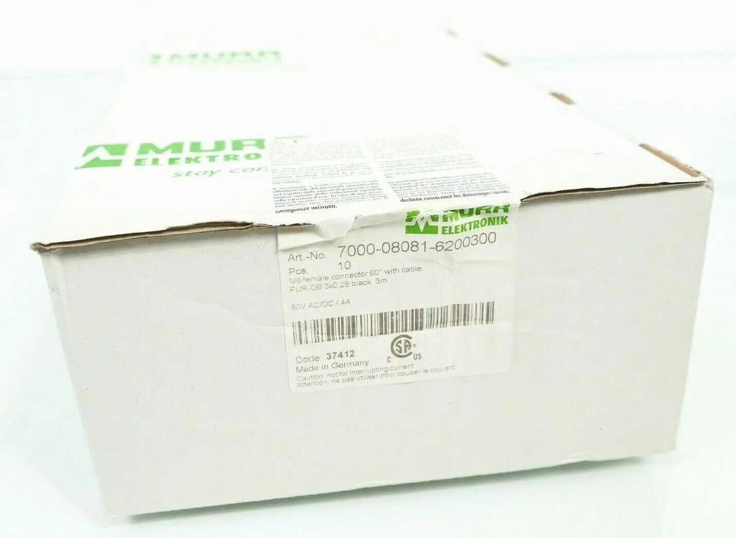 Produktfoto 1 von 10x Murr Elektronik EOL-M8 Bu. 90° A-kod. 3m | 7000-08081-6200300