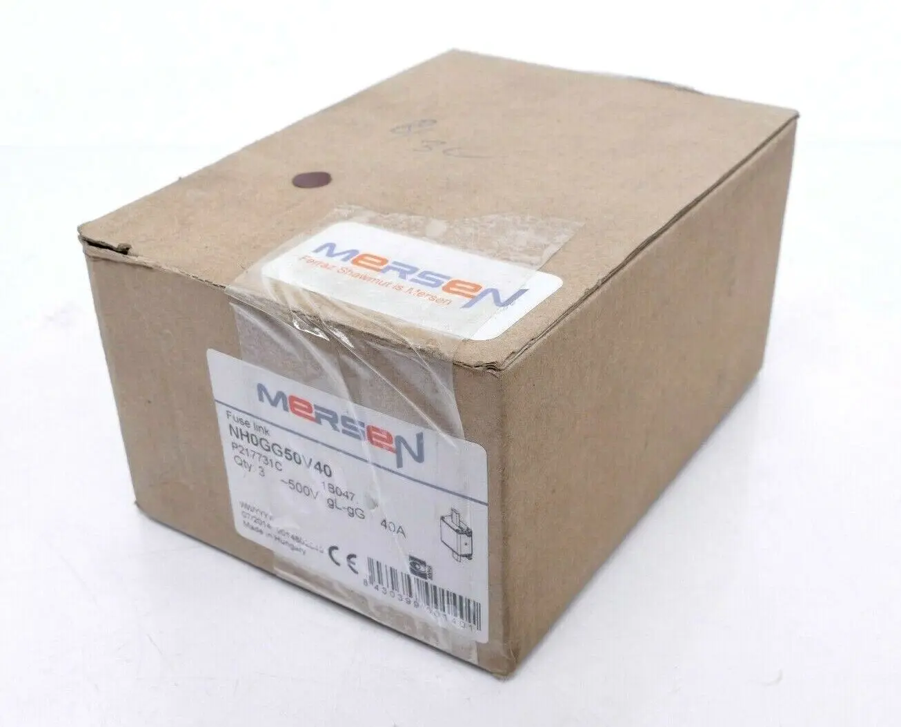Produktfoto 1 von 3x Mersen NH-Sicherungseinsatz 40A ~500V gL/gG | NH0GG50V40
