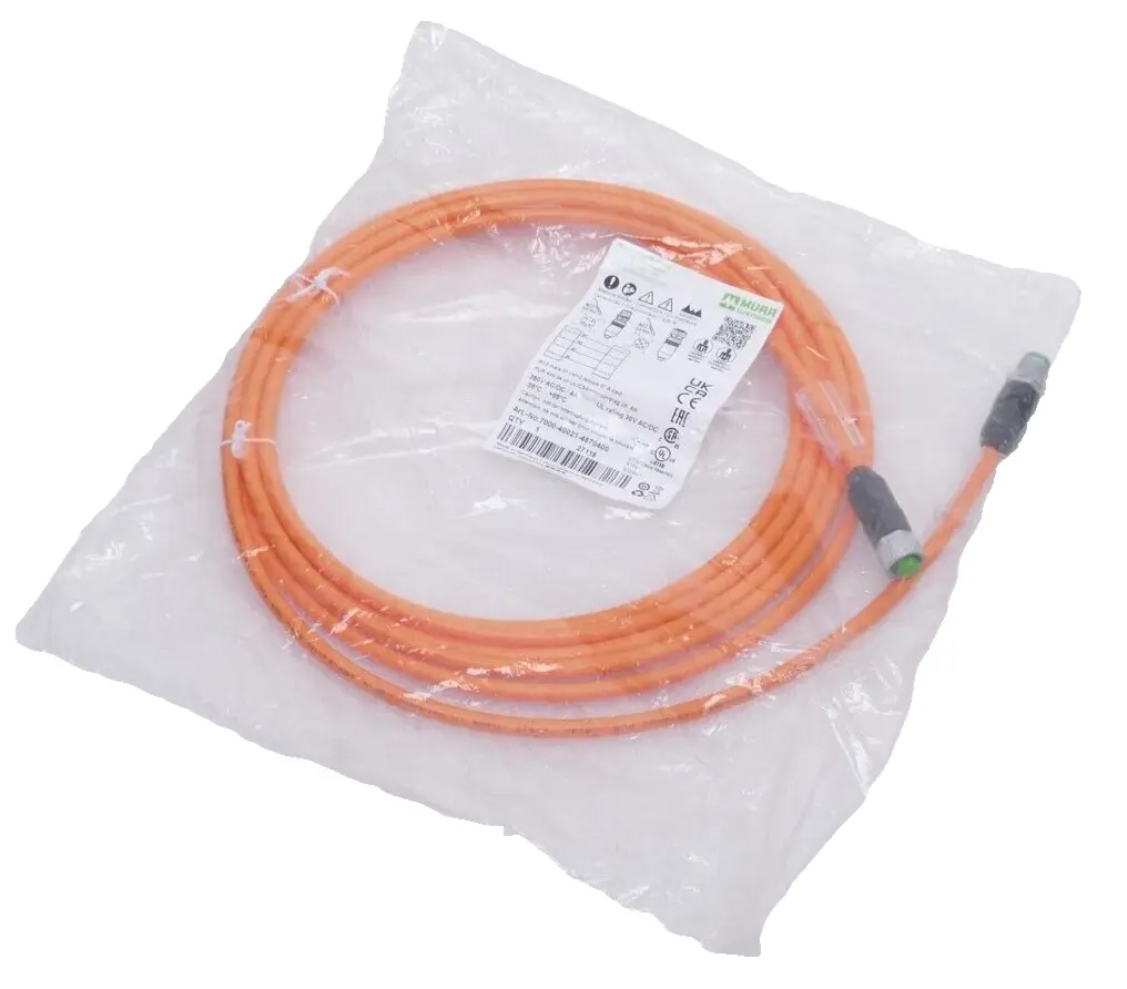 Produktfoto 1 von Murr Elektronik M12 St. 0° / M12 Bu. 0° A-kod. Kabel 4m | 7000-40021-4870400