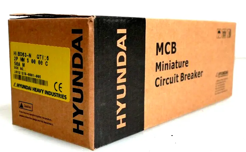 Produktfoto 1 von 6x Hyundai HiBD63-N Miniature Circuit Breaker 2P MM S 00 00 C | 50A M