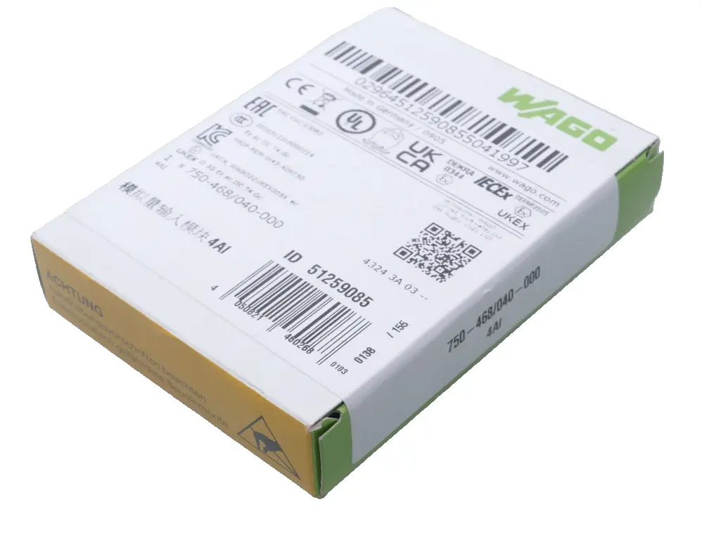 Produktfoto 1 von Wago Analoges Eingangsmodul für SPS 4 x | 750-468/040-000