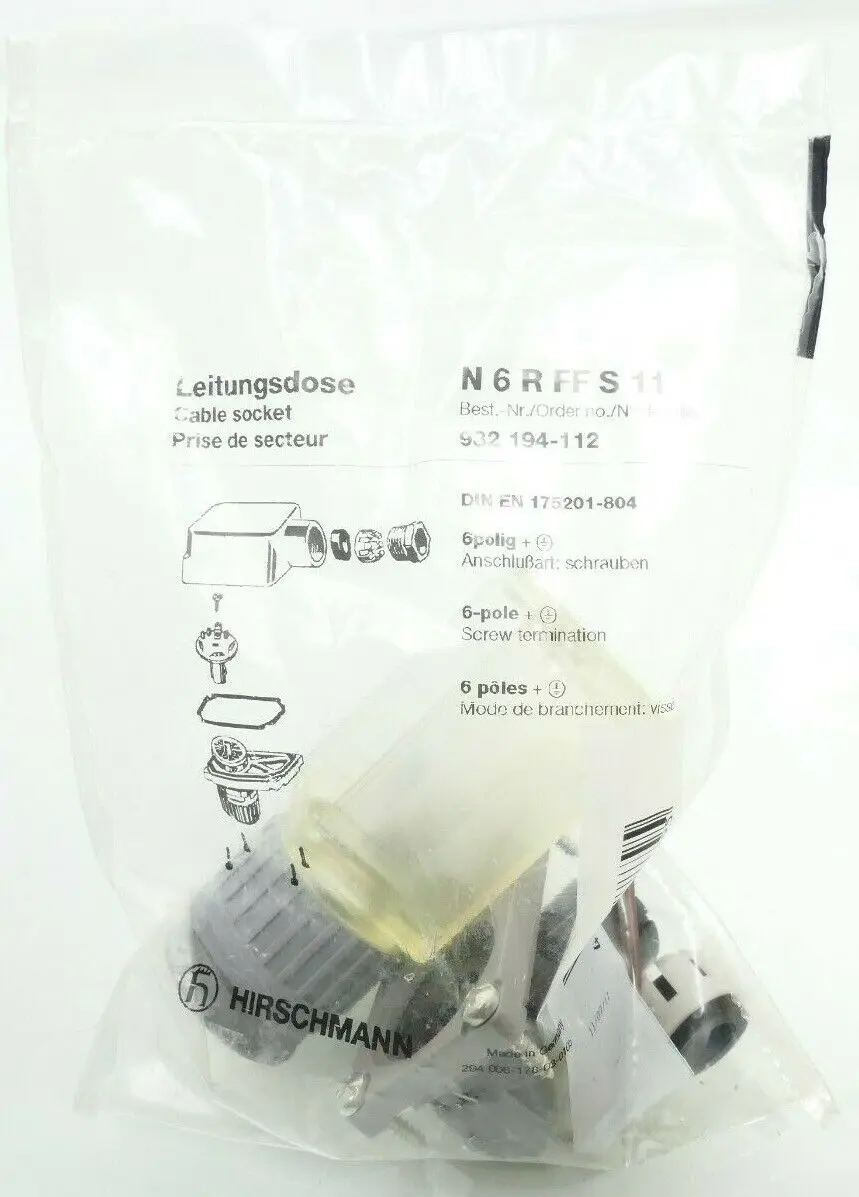 Produktfoto 1 von Hirschmann Leitungsdose N 6 R FF S 11 | 932 194-112