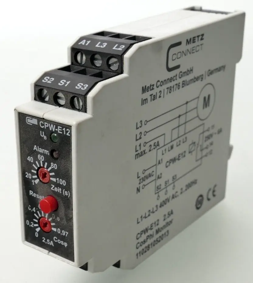 Produktfoto 1 von Metz Connect CosPhi Monitor CPW-E12 | 2.5A | L1-L2-L3 400V AC