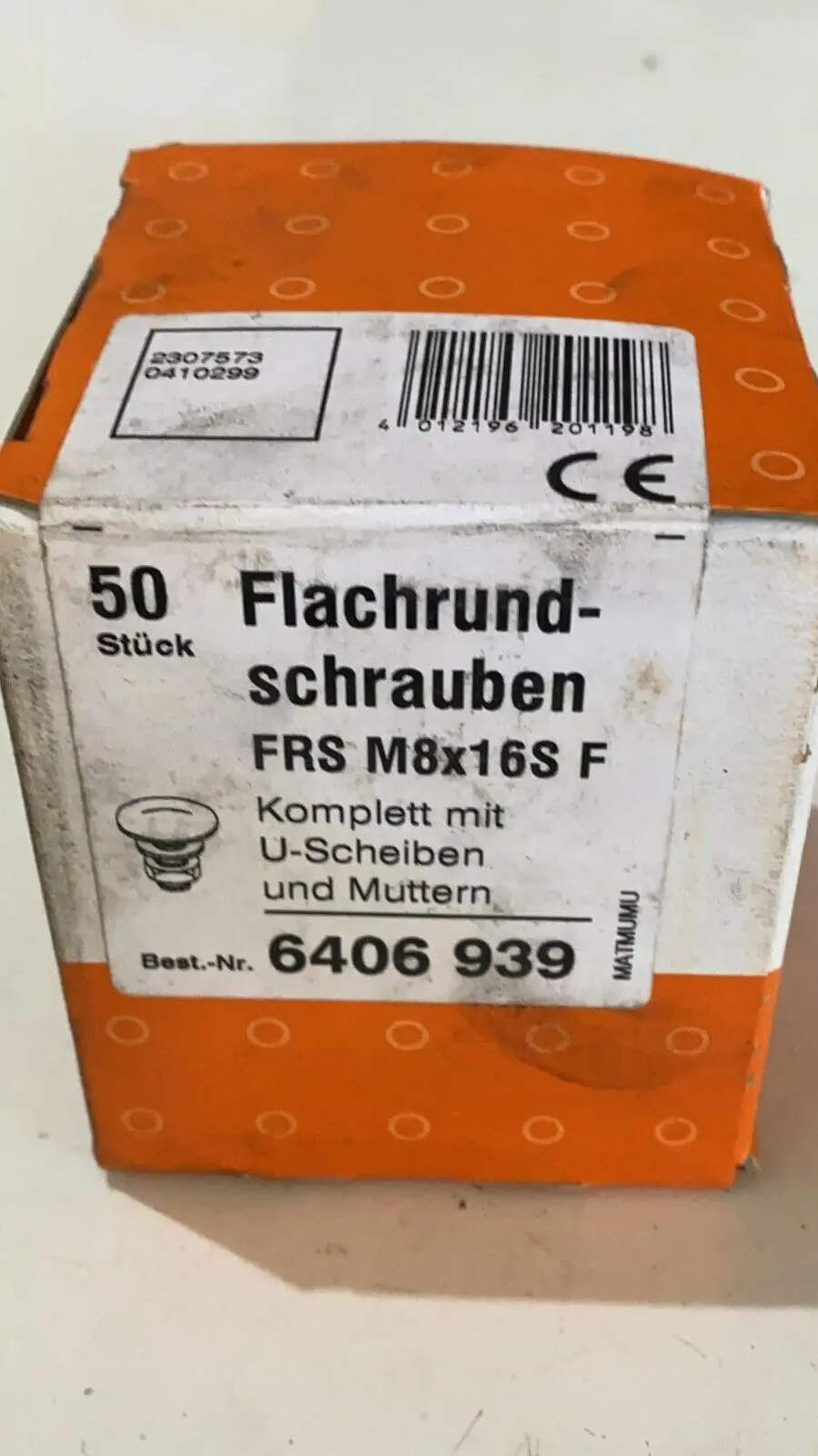 Produktfoto 1 von 50x OBO Bettermann Flachrundschrauben komplett FRS M8x16S F | 6406939