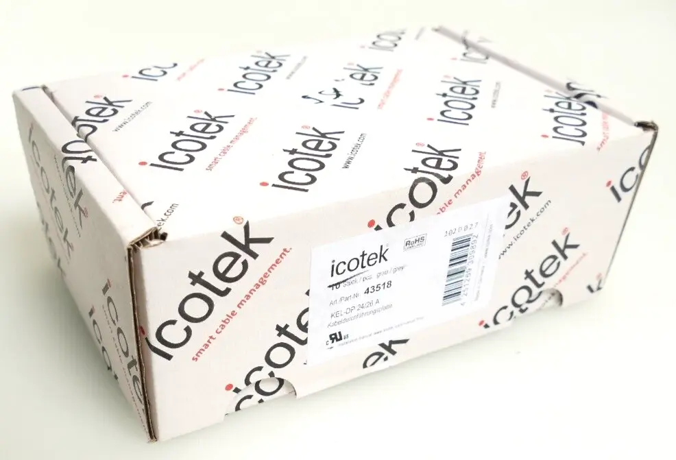 Produktfoto 1 von 9x Icotek 43518 Kabeldurchführungsplatte KEL-DP 24/26 A grau | KEL-DP 24/26A