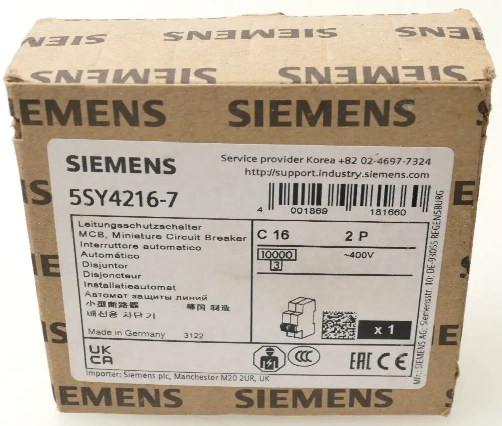 Produktfoto 1 von Siemens MCB Leitungsschutzschalter 5SY4 216-7 | C16 | 5SY4216-7