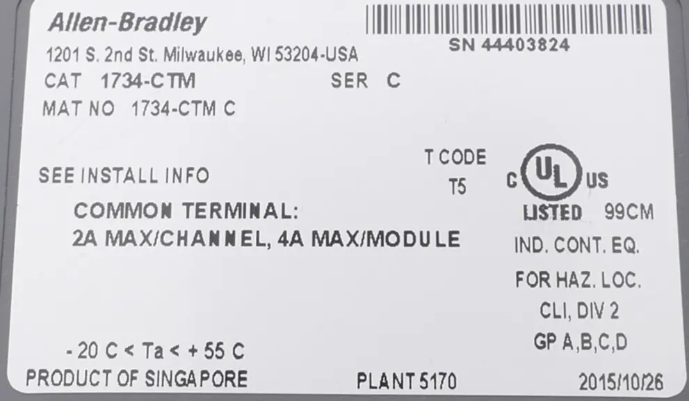 Produktfoto 1 von 7x Allen-Bradley Common Terminal Module | Ser. C | 1734-CTM